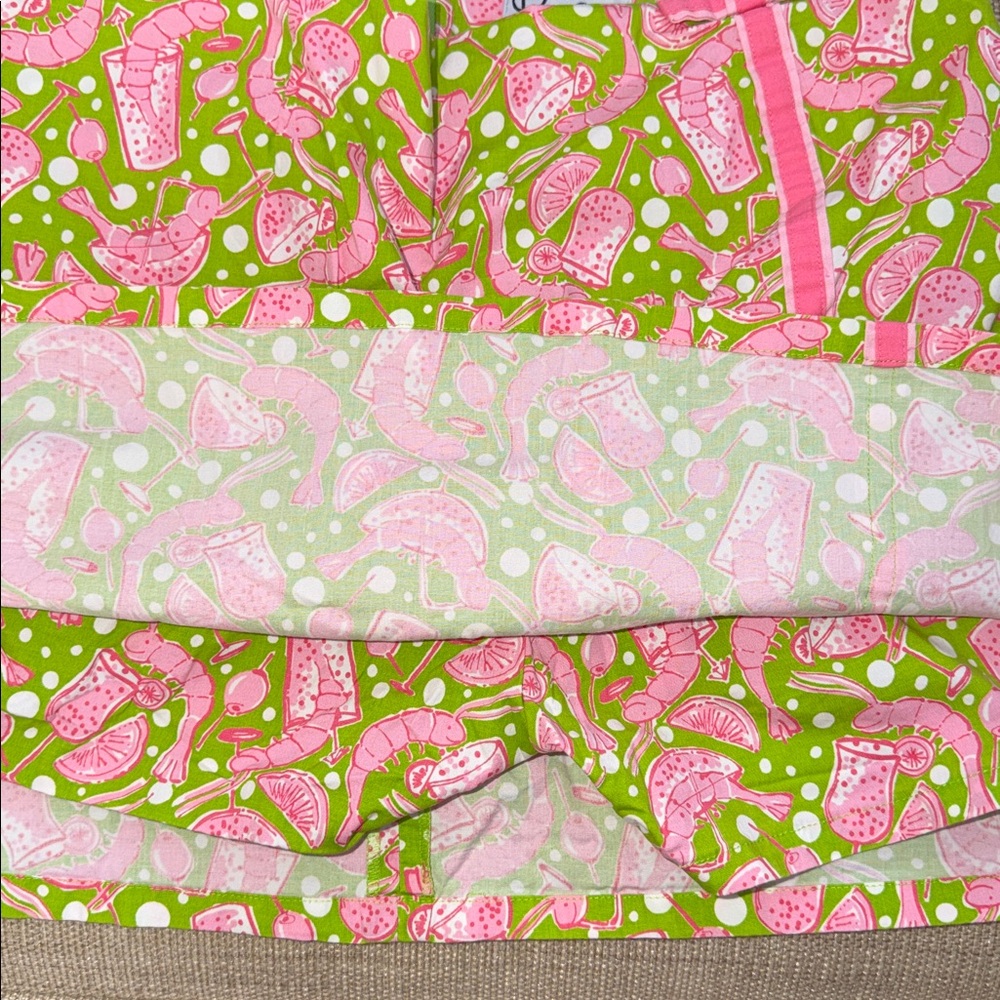 Lilly Pulitzer Vintage skort “Margarita Shrimp Cocktail” Print Made in Hong Kong - Picture 7 of 8